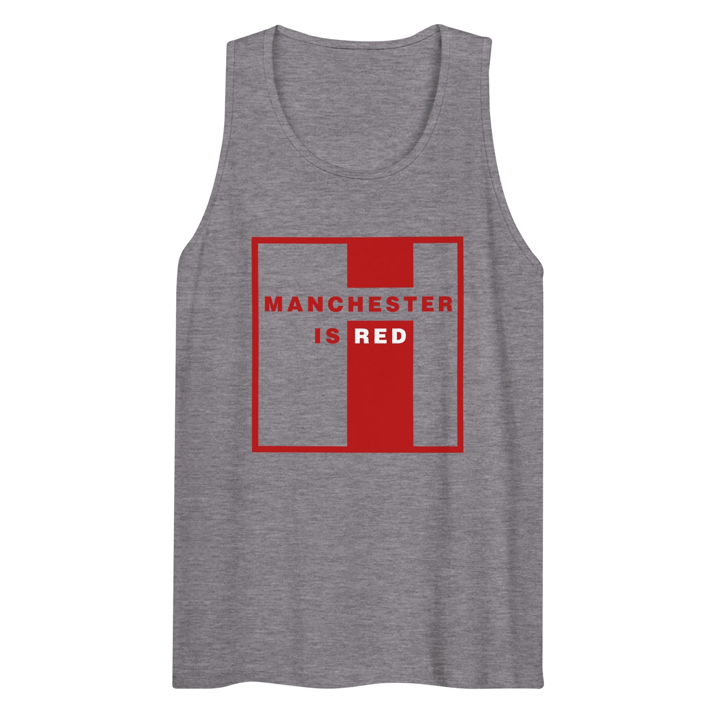 Manchester Is Red Tank Top Funny Manchester United Football Supporter Mens Premium Tank Top