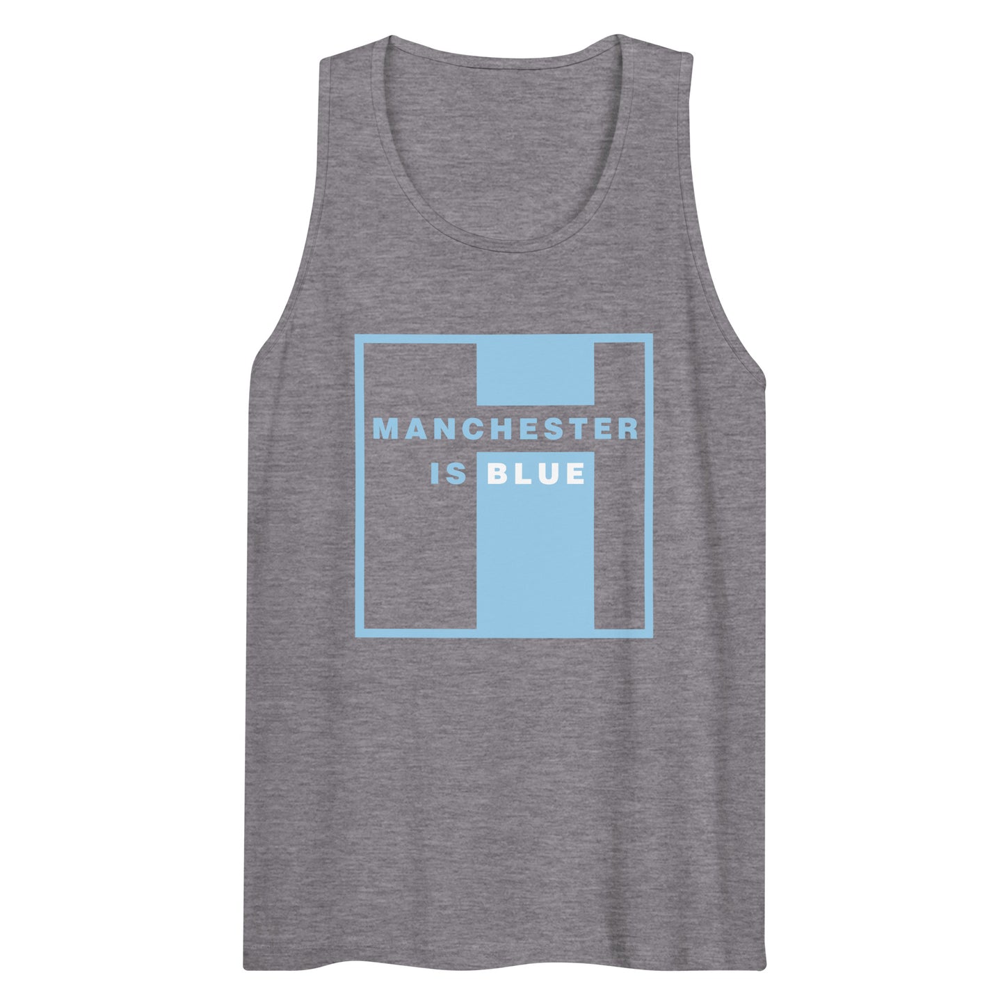 Manchester Is Blue Tank Top Funny Manchester City Football Supporter Mens Premium Tank Top