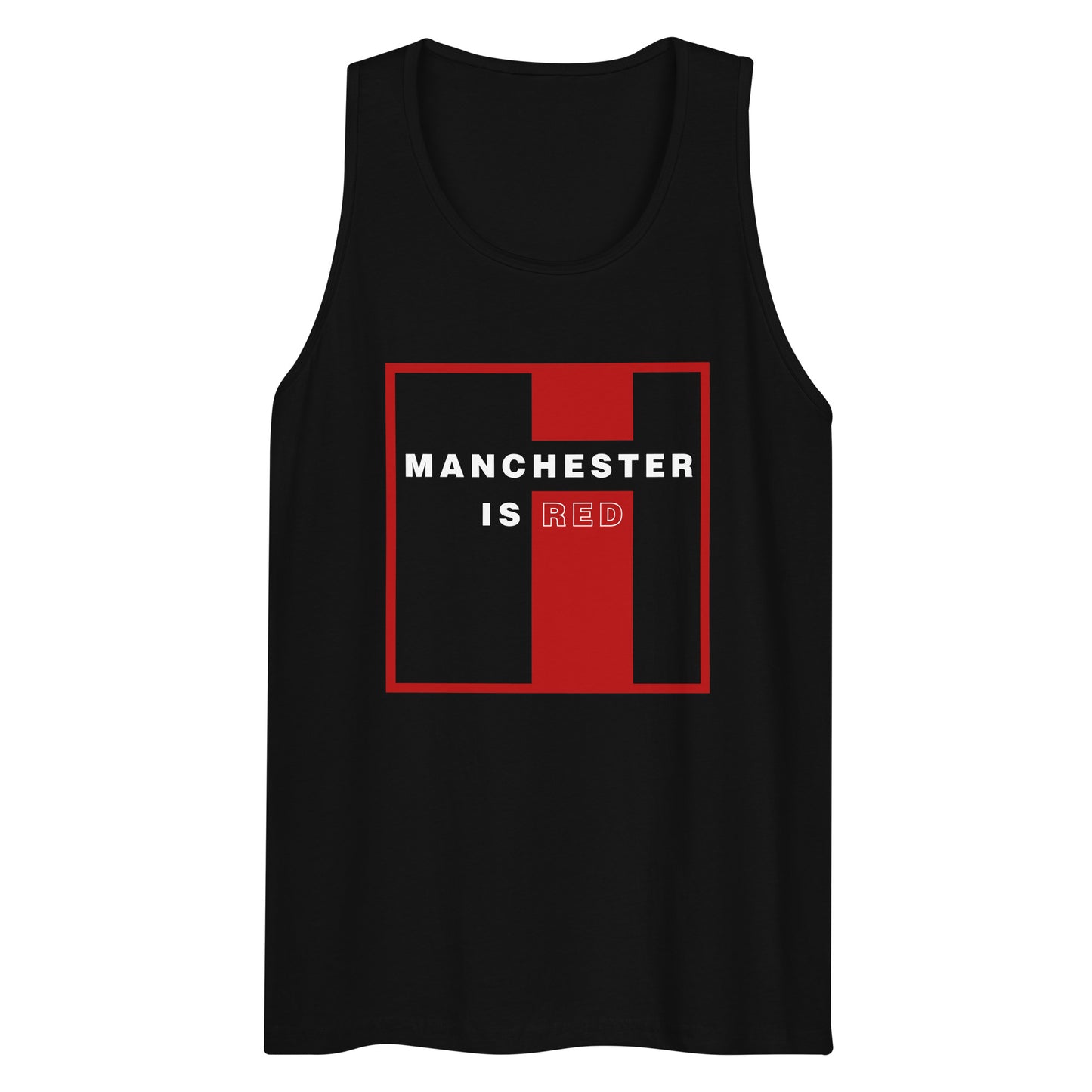 Manchester Is Red Tank Top Funny Manchester United Football Supporter Mens Premium Tank Top