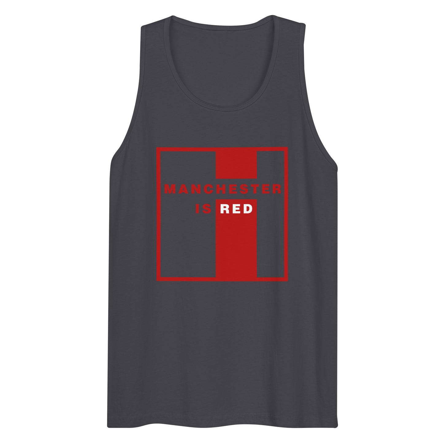 Manchester Is Red Tank Top Funny Manchester United Football Supporter Mens Premium Tank Top