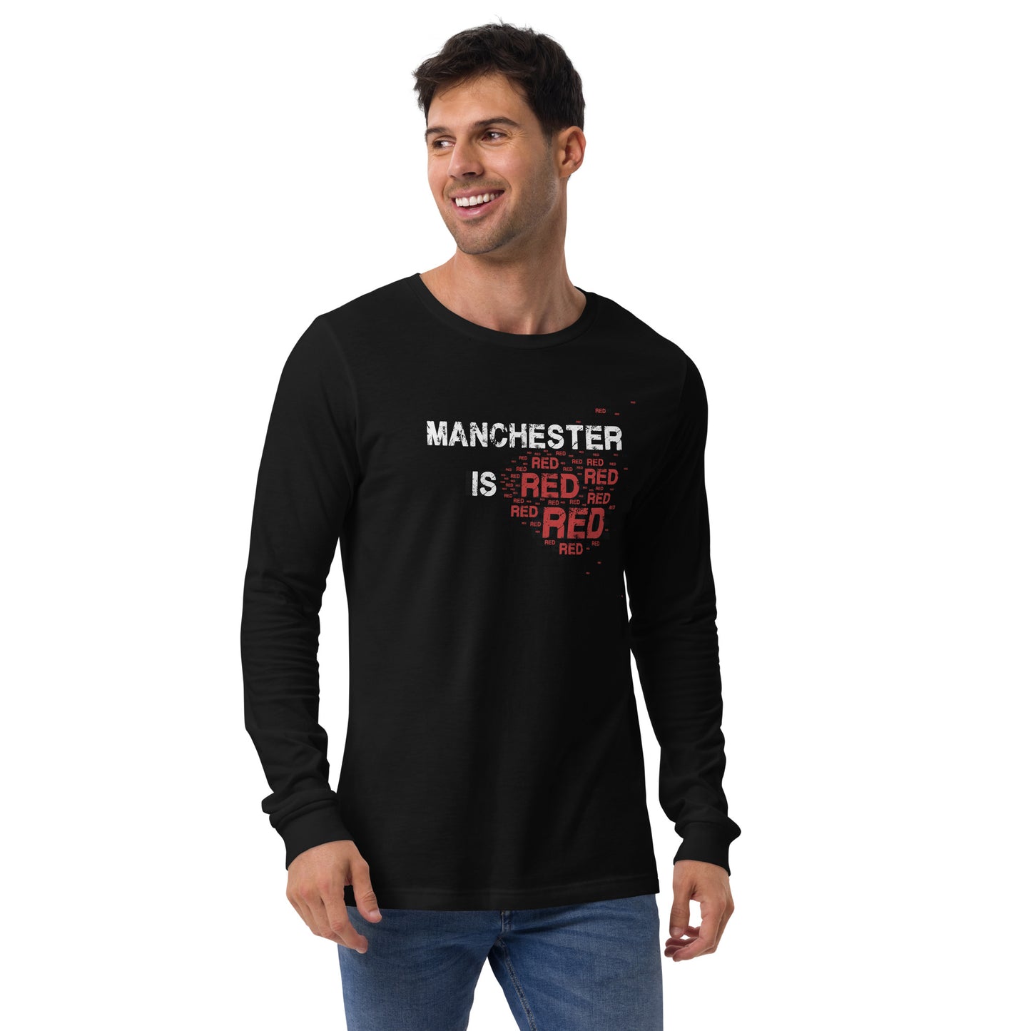 manchester is red long sleeve t-shirt. manchester united football shirt