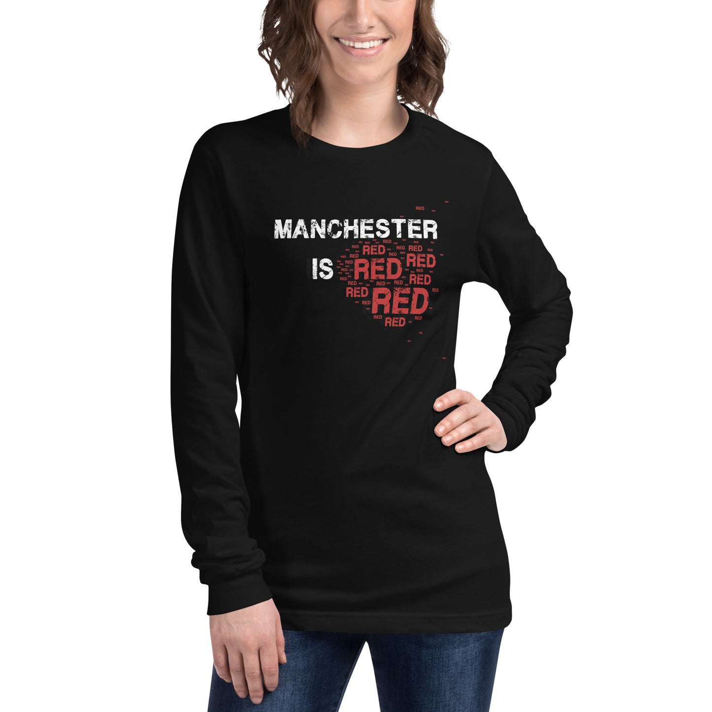 manchester is red long sleeve t-shirt. manchester united football shirt