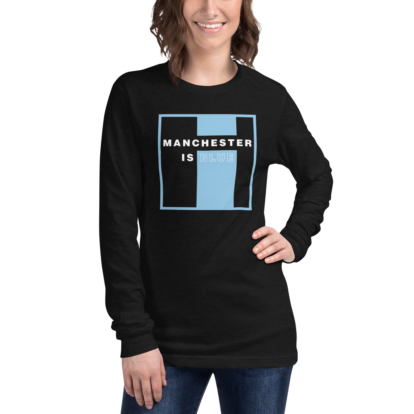 Manchester Is Blue Long Sleeve TShirt Funny Manchester City Football Supporter Long Sleeve T-Shirt