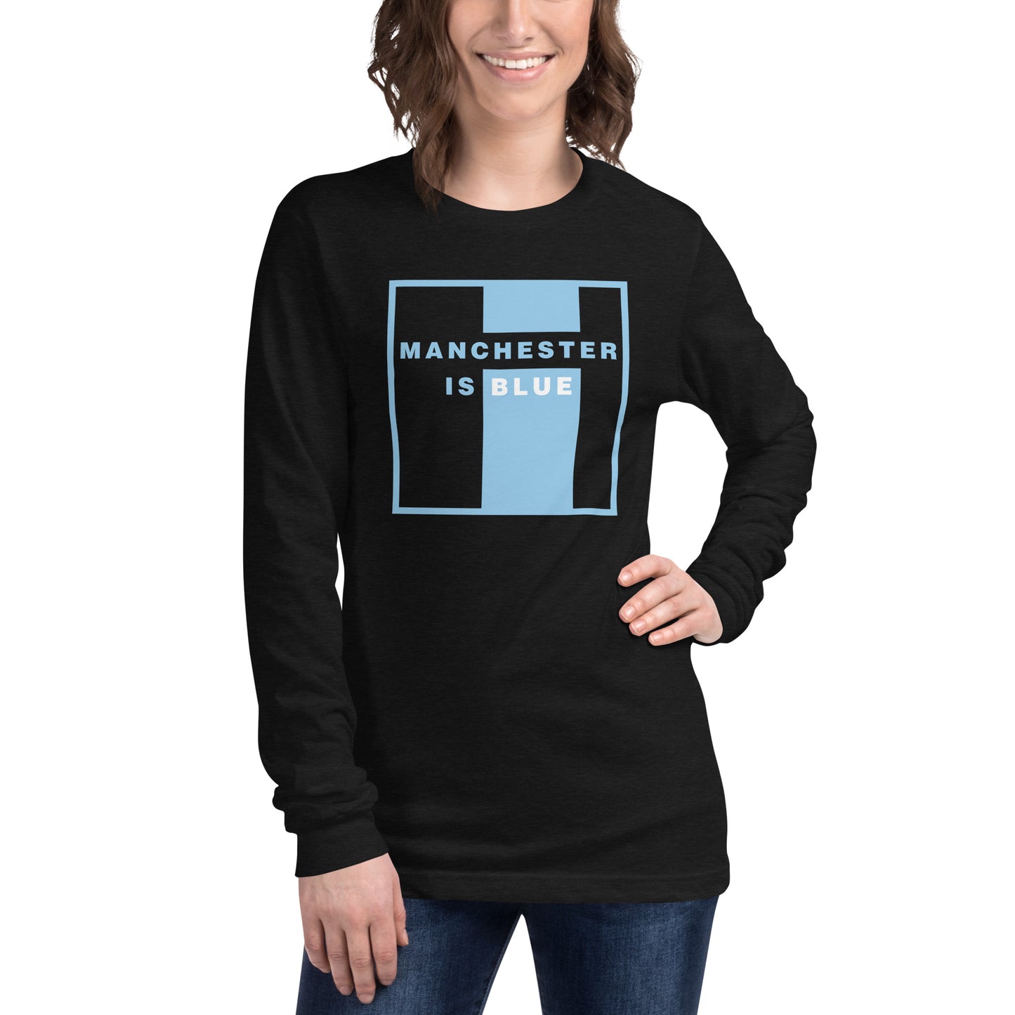 Manchester Is Blue Long Sleeve TShirt Funny Manchester City Football Supporter Long Sleeve T-Shirt