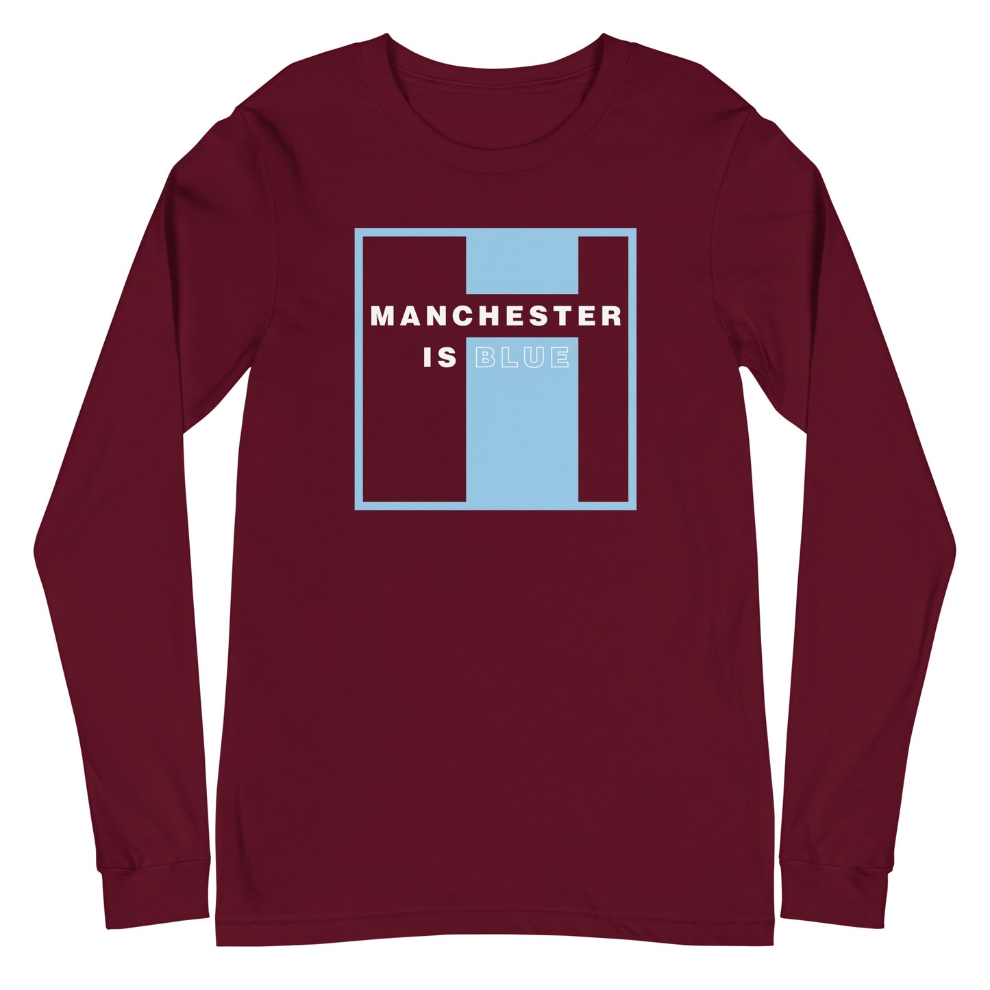 Manchester Is Blue Long Sleeve TShirt Funny Manchester City Football Supporter Long Sleeve T-Shirt