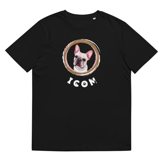 Frenchie Dog TShirt Funny Dog Icon Shirt Unisex Organic Cotton T-Shirt