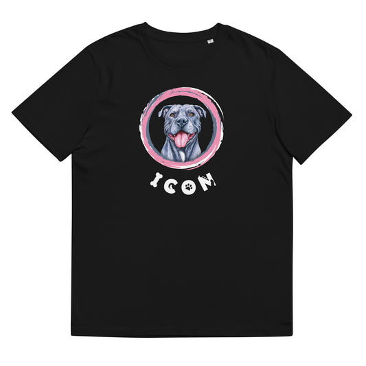 Staffordshire Bull Terrier Dog TShirt Funny Dog Icon Shirt Unisex Adult Organic Cotton T-Shirt