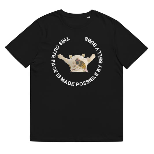 British Bulldog TShirt Dog Laying On Its Back Funny Caption Unisex Organic Cotton T-Shirt