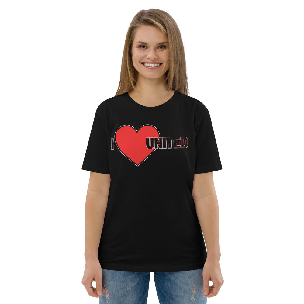 I Love United TShirt I Love Manchester United Football Supporter Organic Cotton T Shirt