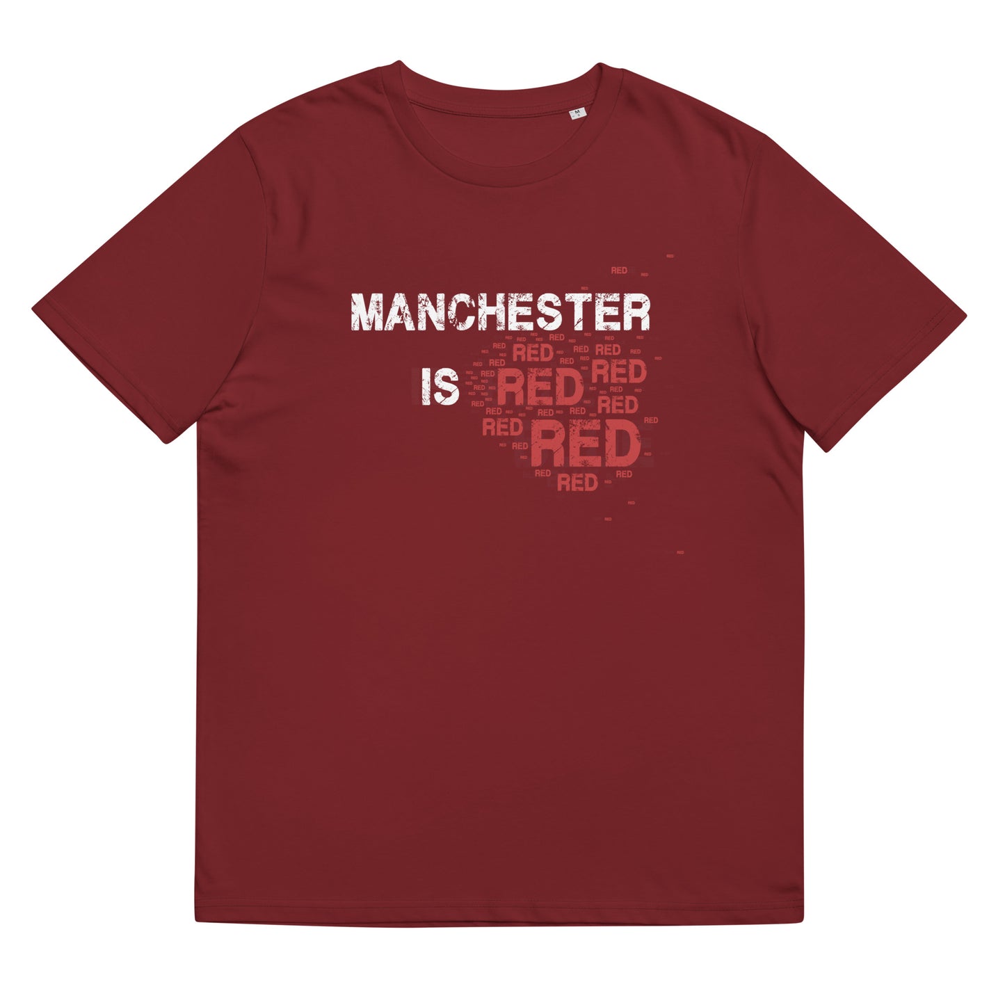 Manchester Is Red T-Shirt Manchester United Football Shirt Funny Utd Slogan Unisex Organic Cotton TShirt