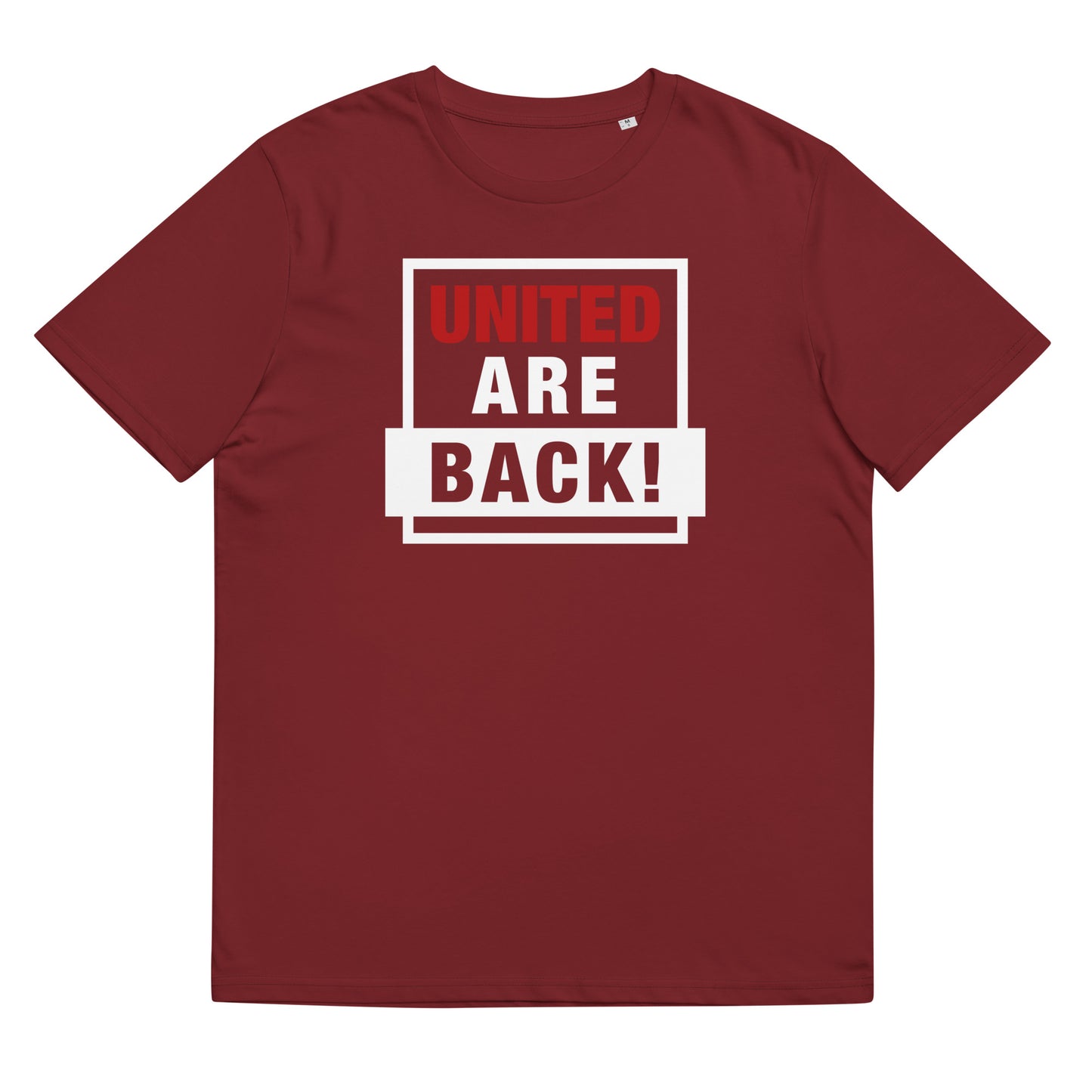 United Are Back TShirt Funny Manchester United Football Supporter Organic Cotton T-Shirt