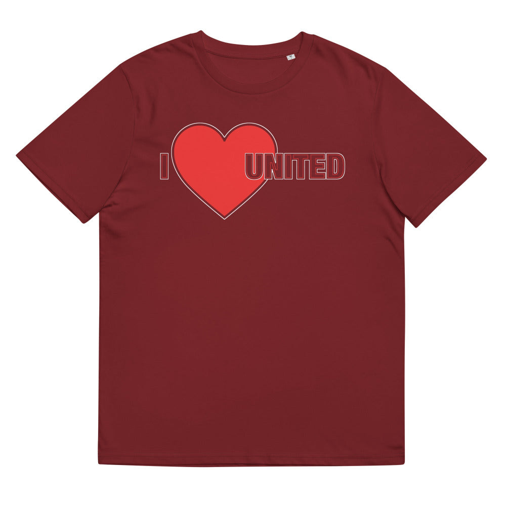 I Love United TShirt I Love Manchester United Football Supporter Organic Cotton T Shirt