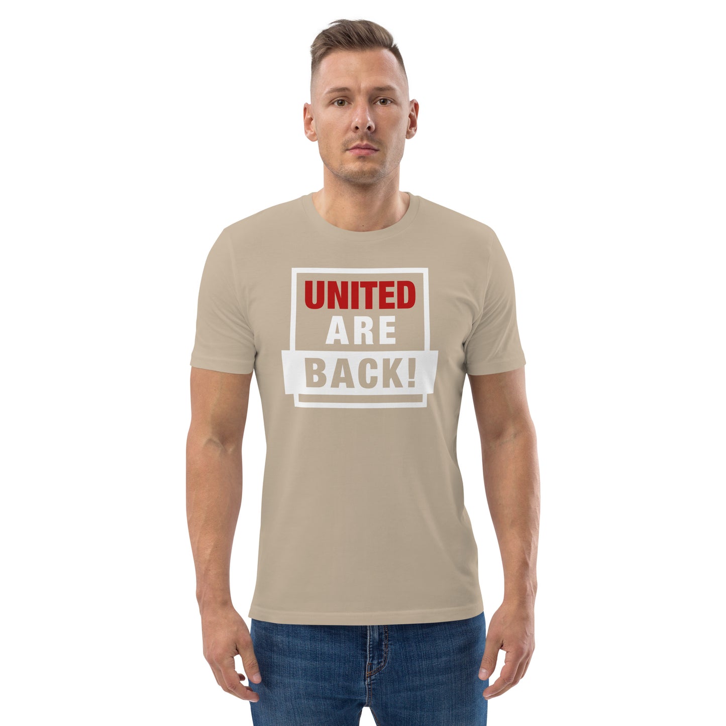 United Are Back TShirt Funny Manchester United Football Supporter Organic Cotton T-Shirt