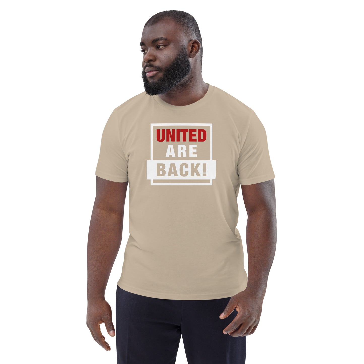 United Are Back TShirt Funny Manchester United Football Supporter Organic Cotton T-Shirt