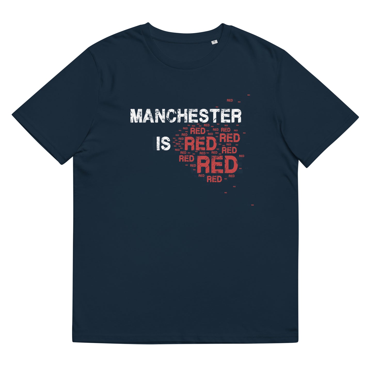 Manchester Is Red T-Shirt Manchester United Football Shirt Funny Utd Slogan Unisex Organic Cotton TShirt