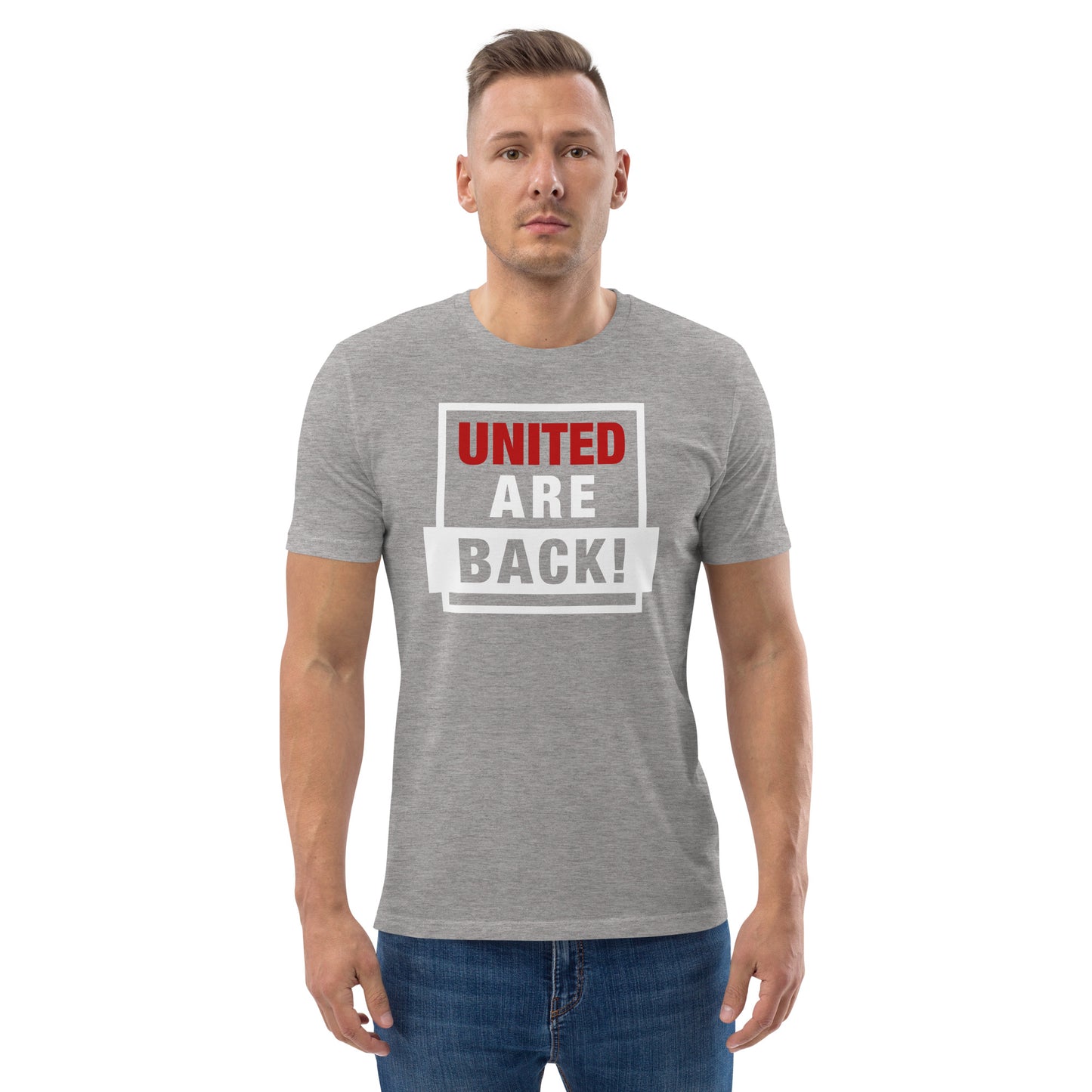 United Are Back TShirt Funny Manchester United Football Supporter Organic Cotton T-Shirt