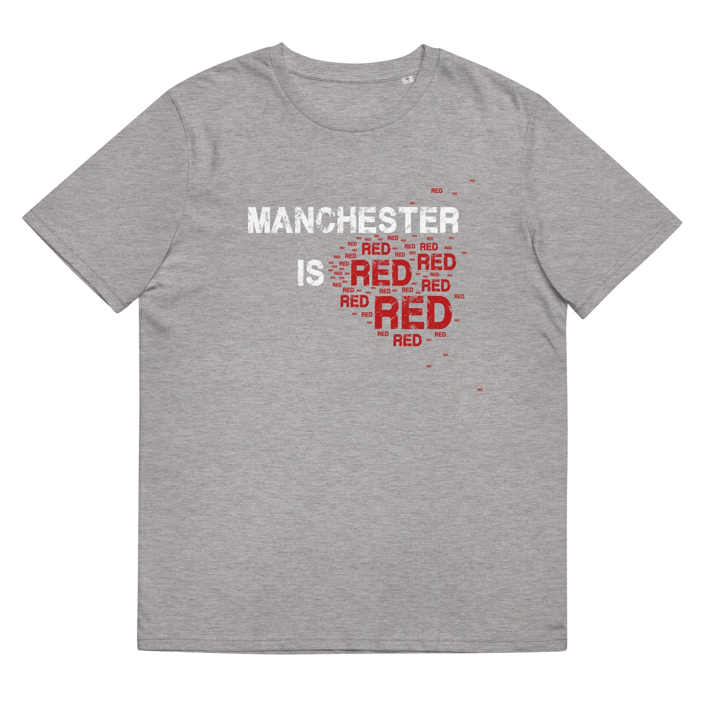 Manchester Is Red T-Shirt Manchester United Football Shirt Funny Utd Slogan Unisex Organic Cotton TShirt