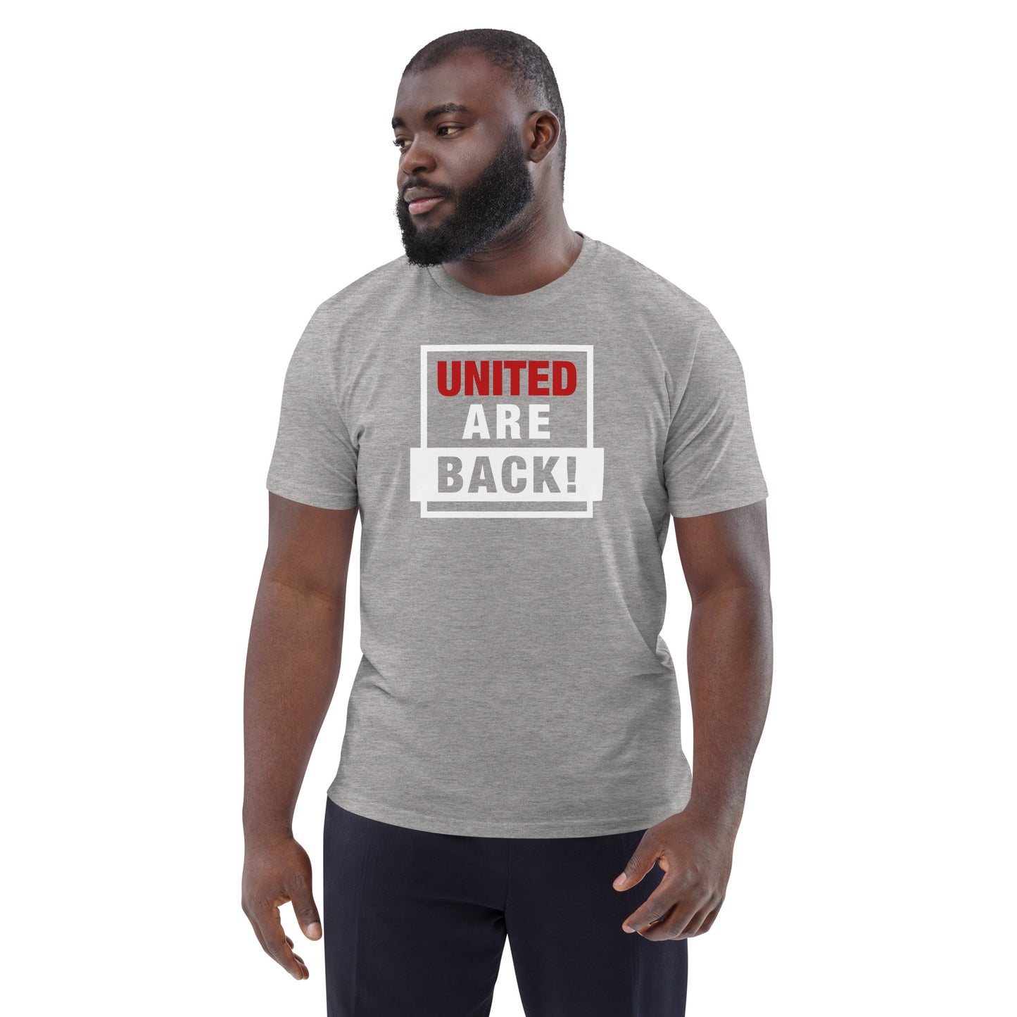 United Are Back TShirt Funny Manchester United Football Supporter Organic Cotton T-Shirt