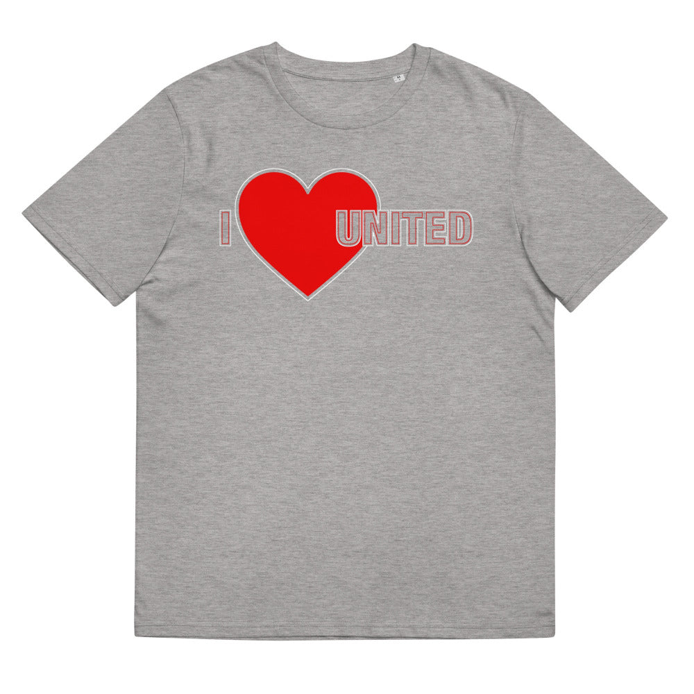 I Love United TShirt I Love Manchester United Football Supporter Organic Cotton T Shirt