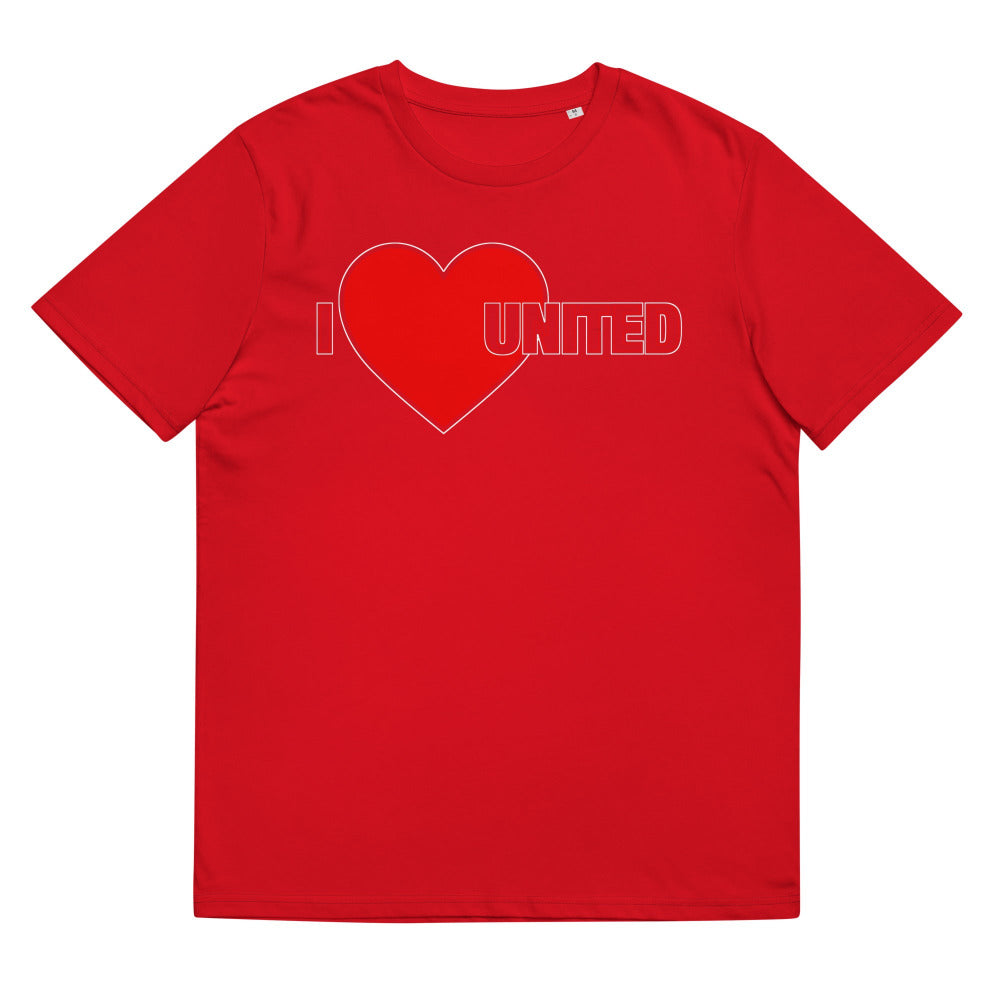 I Love United TShirt I Love Manchester United Football Supporter Organic Cotton T Shirt