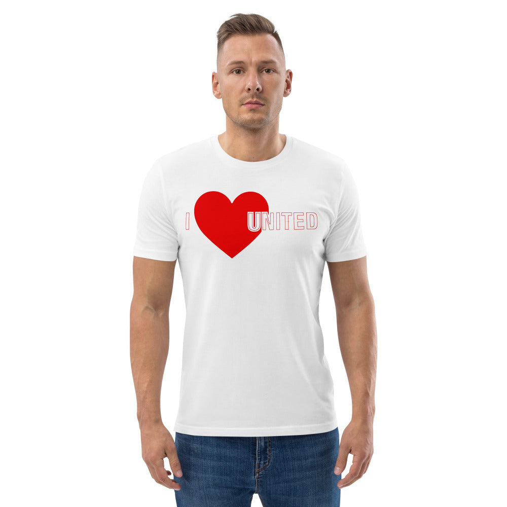 I Love United TShirt I Love Manchester United Football Supporter Organic Cotton T Shirt