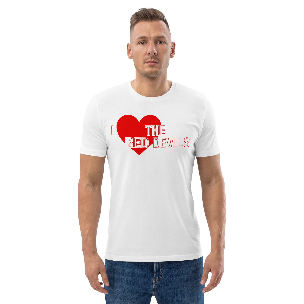 Manchester United Shirt I Love The Red Devils TShirt Unisex Organic Cotton Man United T-Shirt