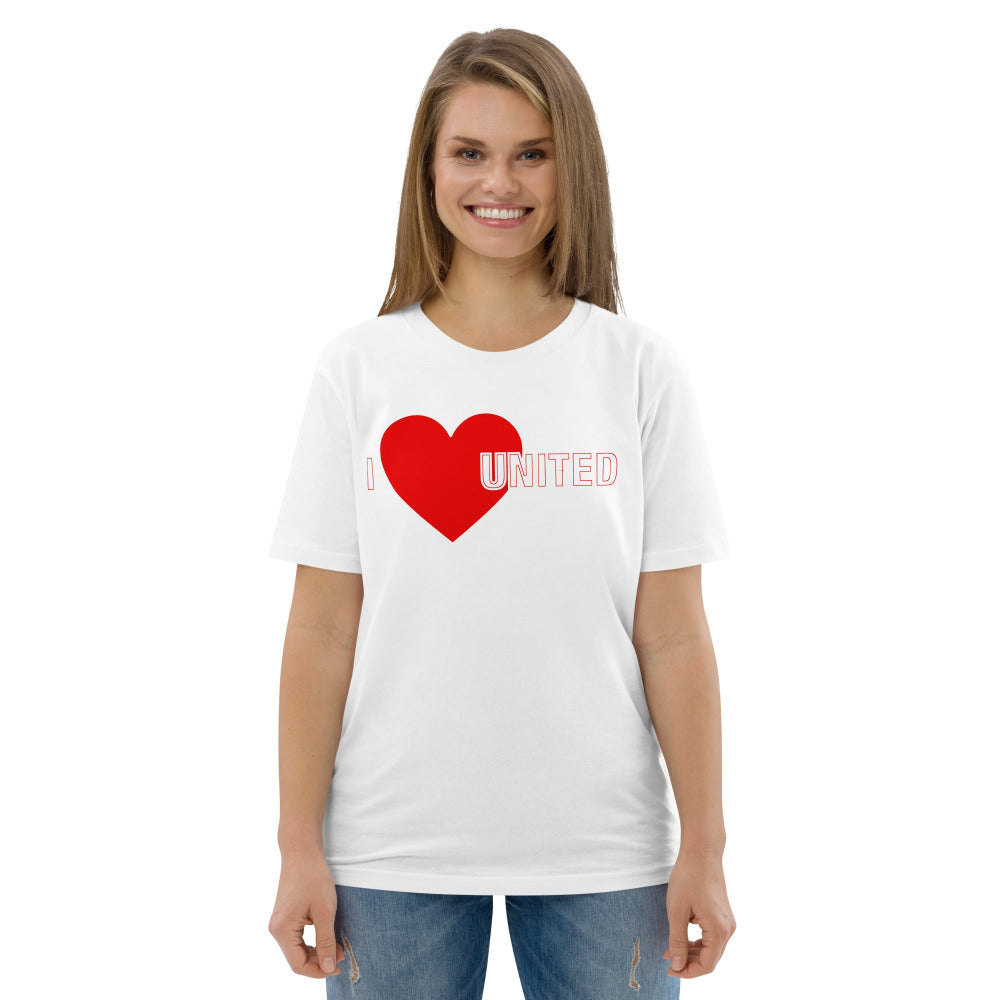 I Love United TShirt I Love Manchester United Football Supporter Organic Cotton T Shirt