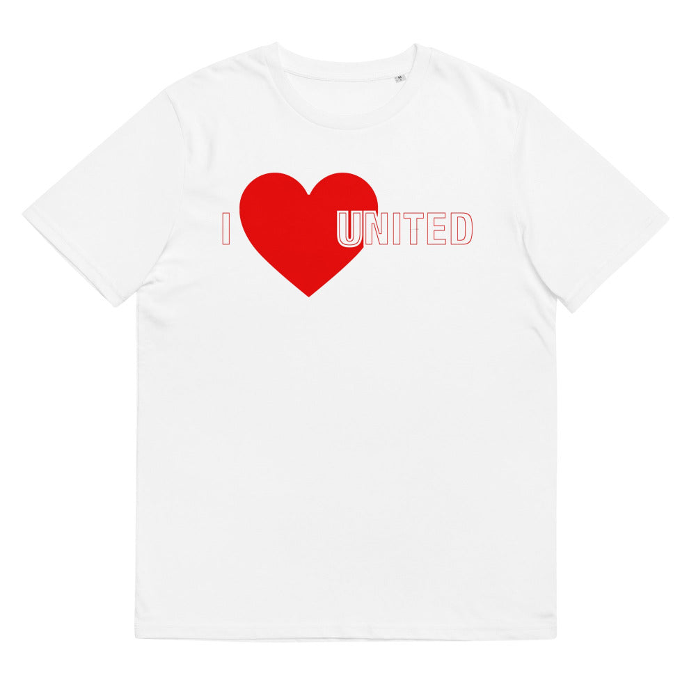 I Love United TShirt I Love Manchester United Football Supporter Organic Cotton T Shirt