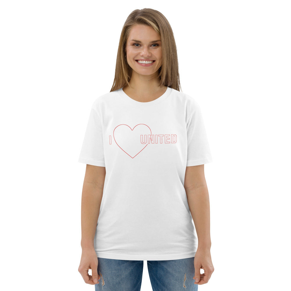 Manchester United Shirt I Love United TShirt I Love Man United Football Supporter Organic Cotton T Shirt