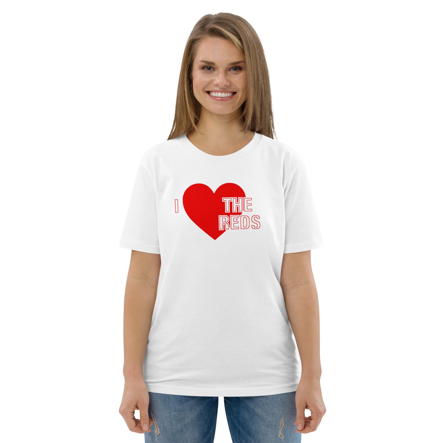 Liverpool TShirt I Love The Reds TShirt Football Supporter Unisex Organic Cotton T-Shirt