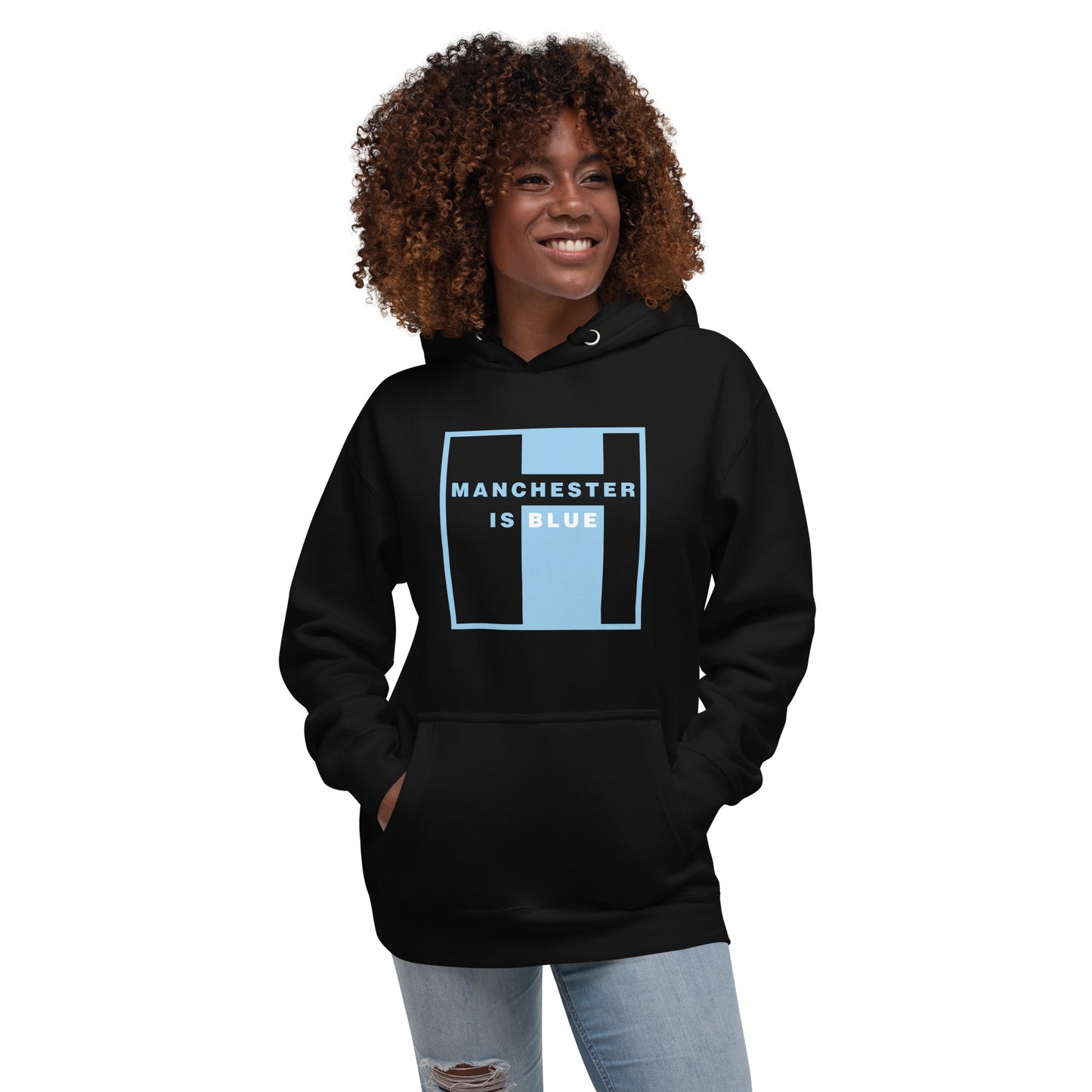 Manchester Is Blue Hoodie Manchester City Funny Football Supporter Premium Unisex Hoodie