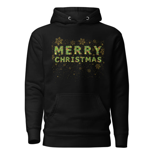 Christmas Hoodie Xmas Tree Font Merry Christmas Unisex Premium Cotton Hoodie