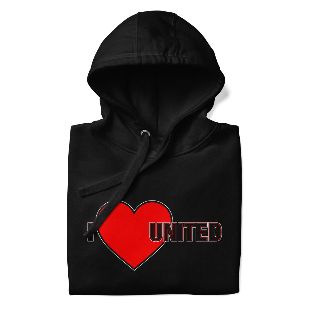 I Love United Hoodie I Love Manchester United Football Supporter Premium Unisex Cotton Hoodie