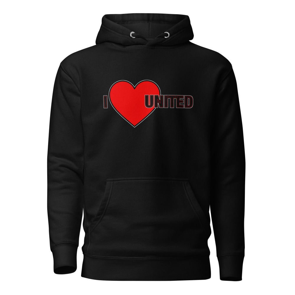 I Love United Hoodie I Love Manchester United Football Supporter Premium Unisex Cotton Hoodie