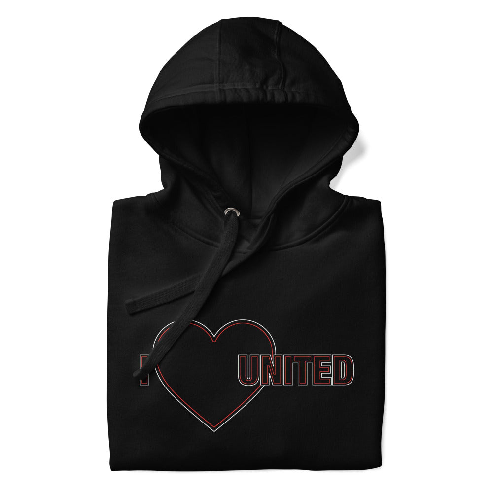 Manchester United Hoodie I Love United Hoodie I Love Man United Football Supporter Premium Unisex Cotton Hoodie