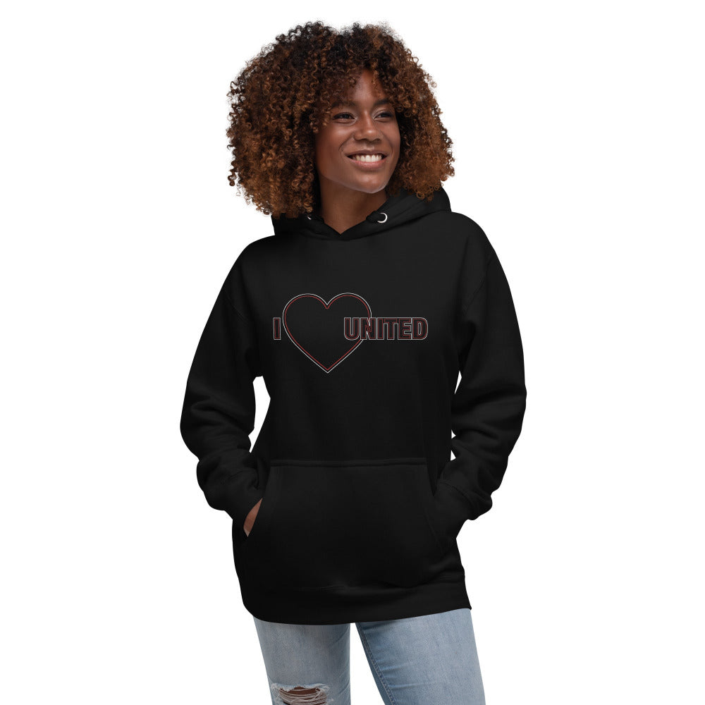 Manchester United Hoodie I Love United Hoodie I Love Man United Football Supporter Premium Unisex Cotton Hoodie