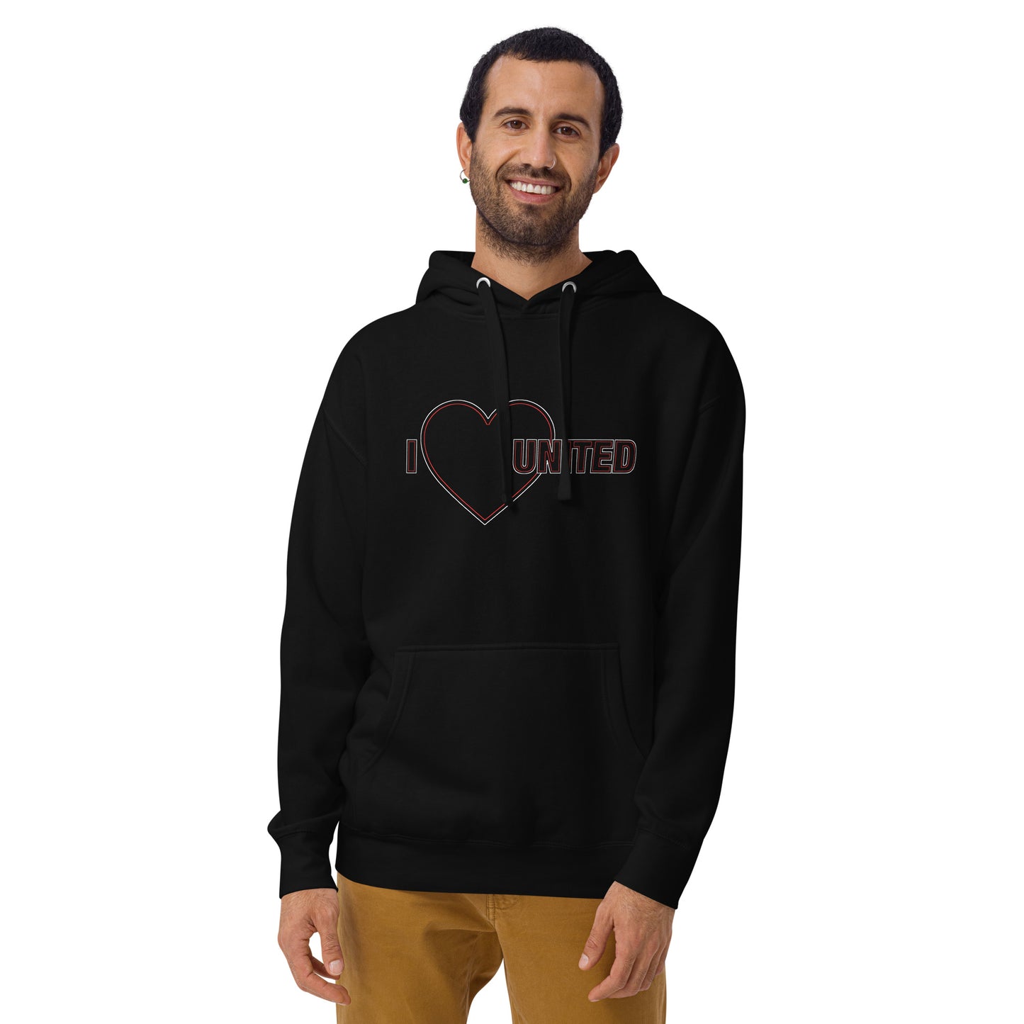 Manchester United Hoodie I Love United Hoodie I Love Man United Football Supporter Premium Unisex Cotton Hoodie