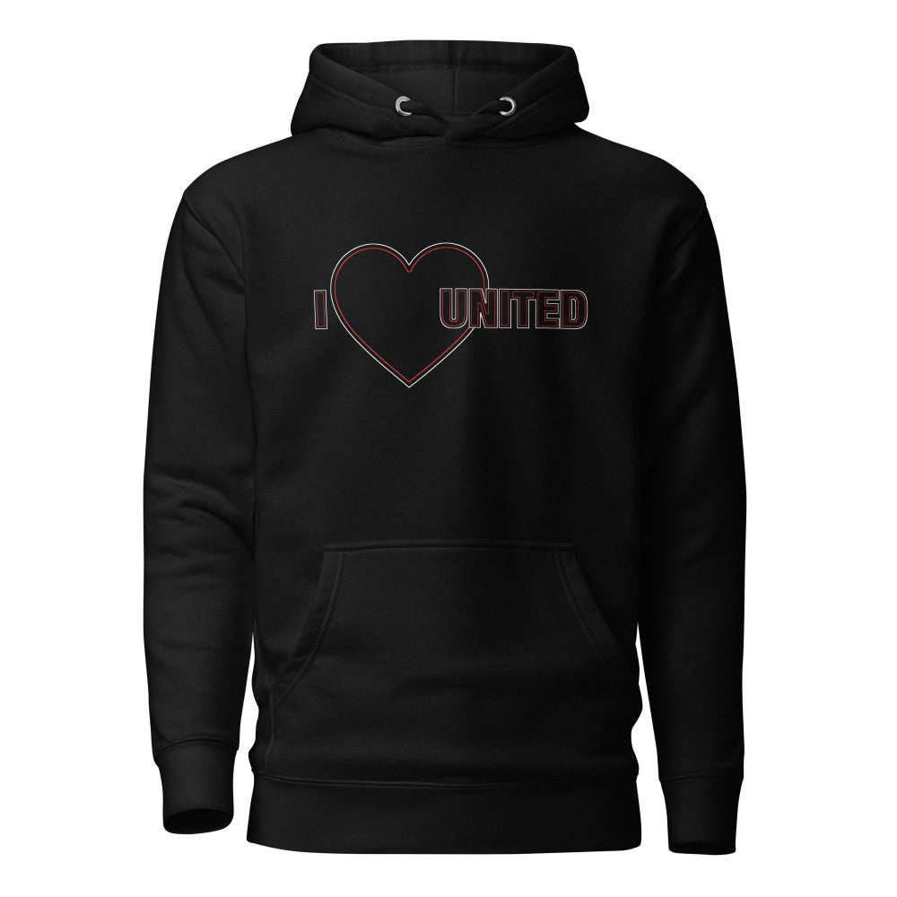 Manchester United Hoodie I Love United Hoodie I Love Man United Football Supporter Premium Unisex Cotton Hoodie