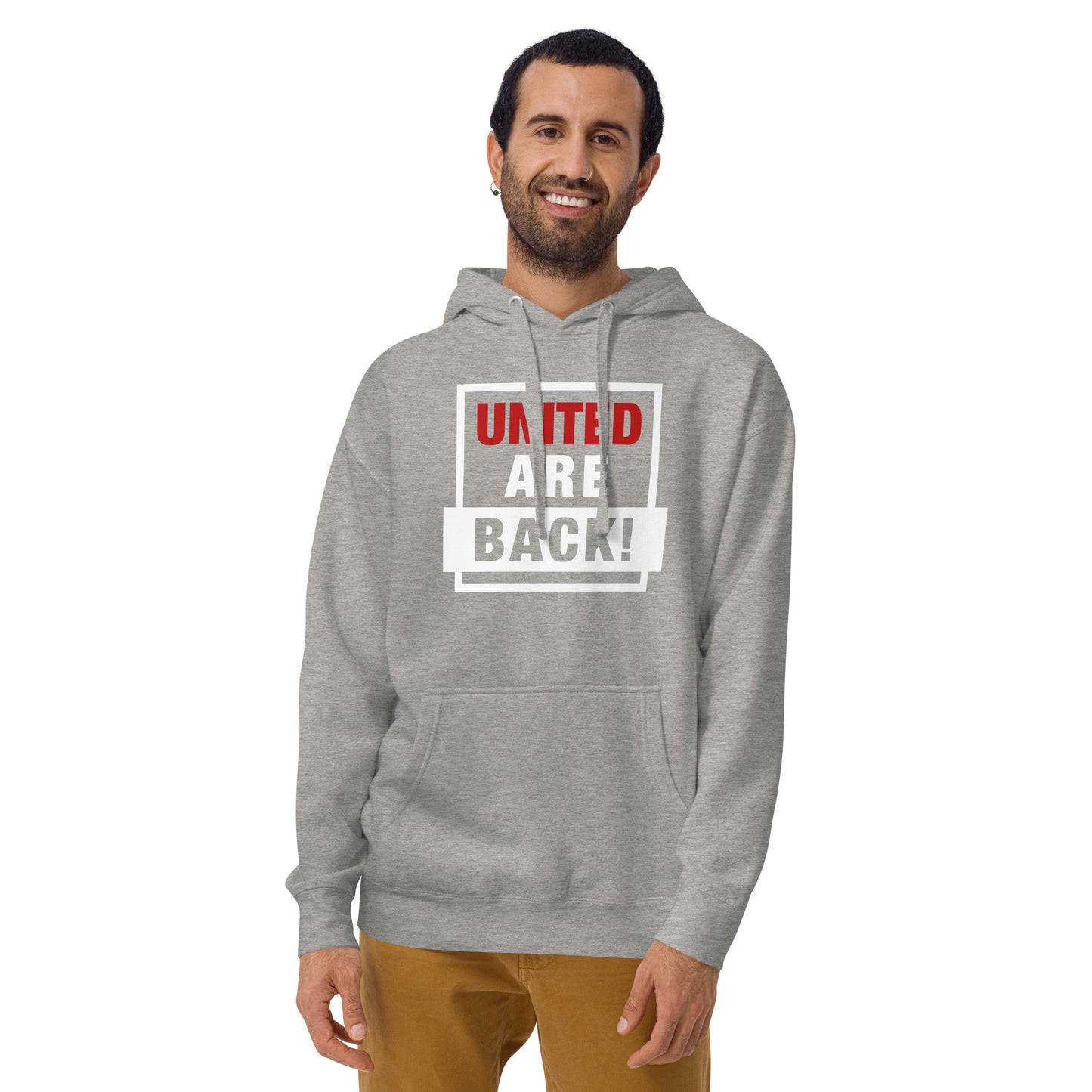 United Are Back Hoodie Funny Manchester United Football Supporter Premium Cotton Hoodie