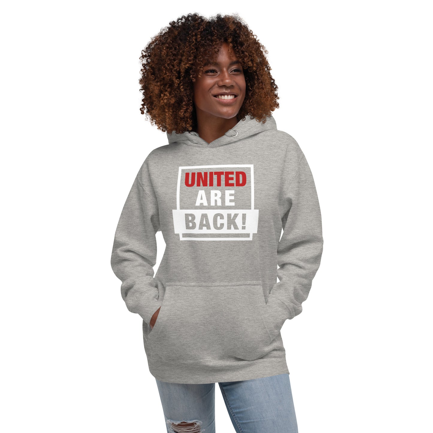 United Are Back Hoodie Funny Manchester United Football Supporter Premium Cotton Hoodie