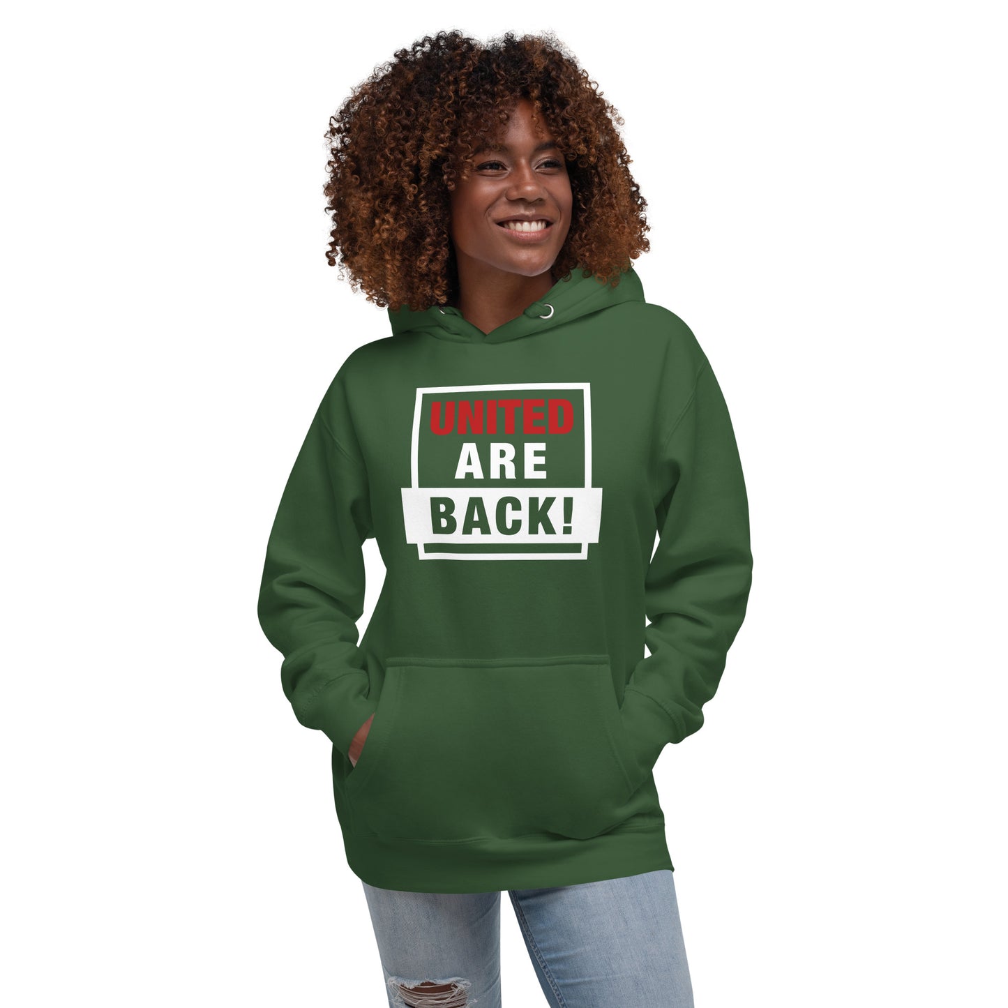 United Are Back Hoodie Funny Manchester United Football Supporter Premium Cotton Hoodie