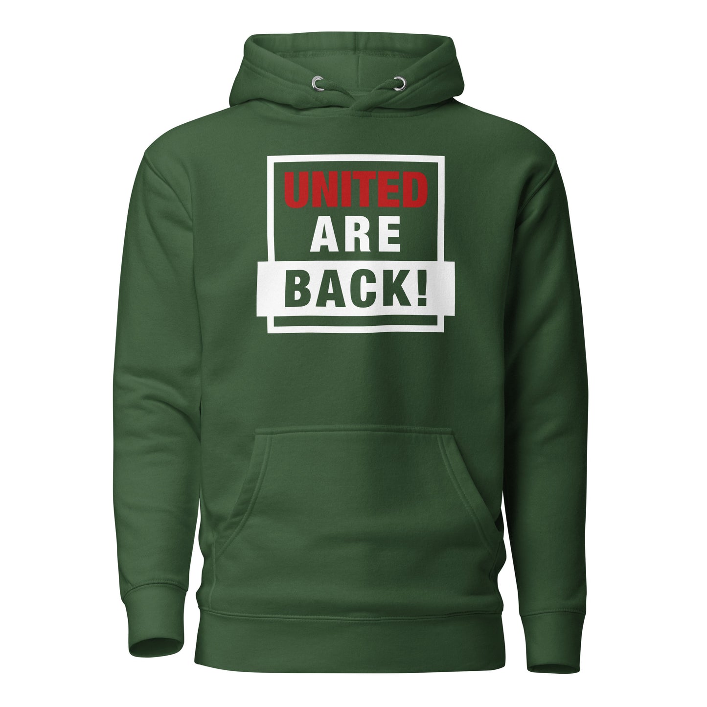 United Are Back Hoodie Funny Manchester United Football Supporter Premium Cotton Hoodie