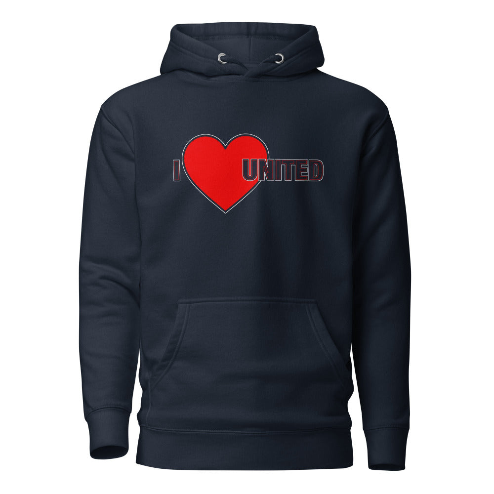 I Love United Hoodie I Love Manchester United Football Supporter Premium Unisex Cotton Hoodie