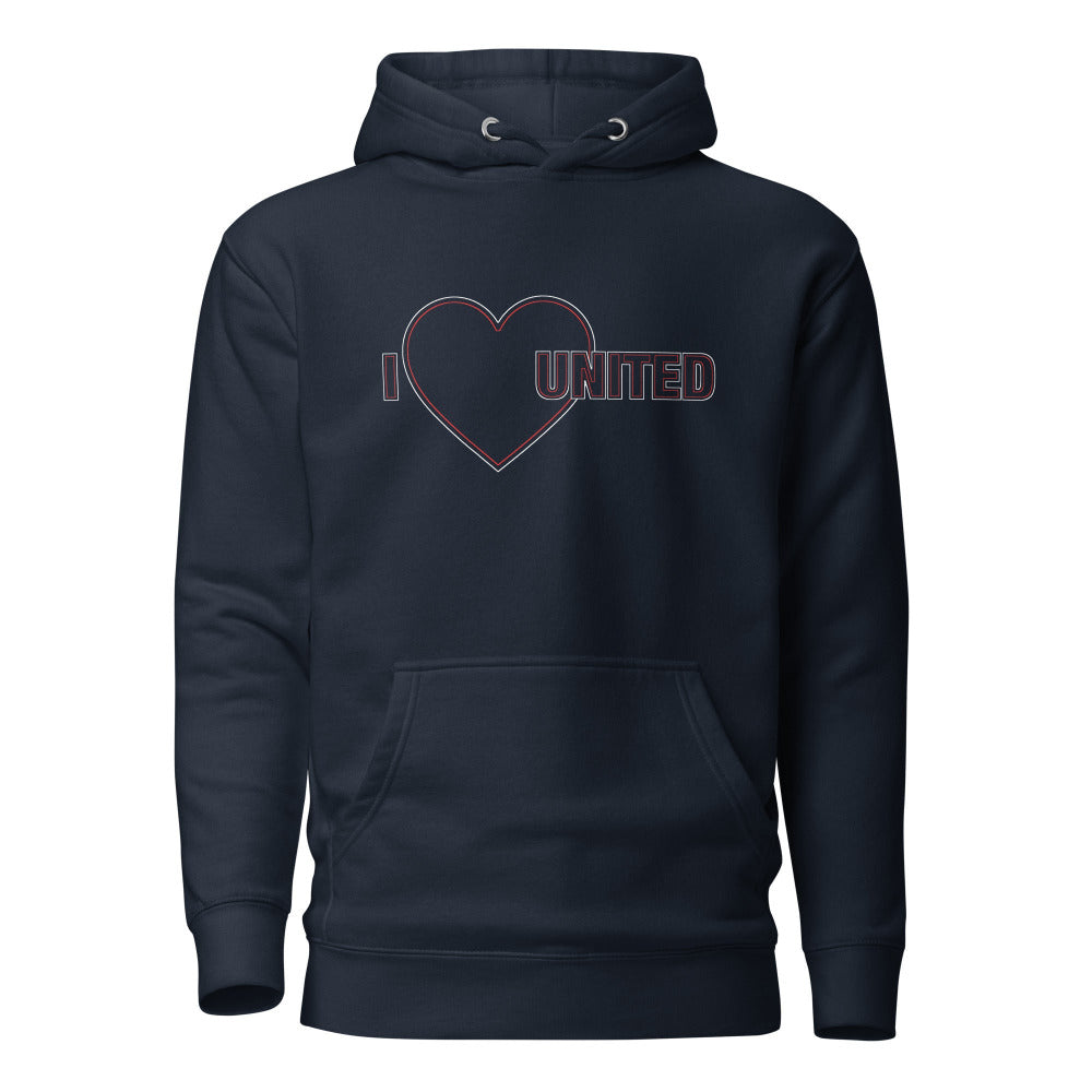 Manchester United Hoodie I Love United Hoodie I Love Man United Football Supporter Premium Unisex Cotton Hoodie