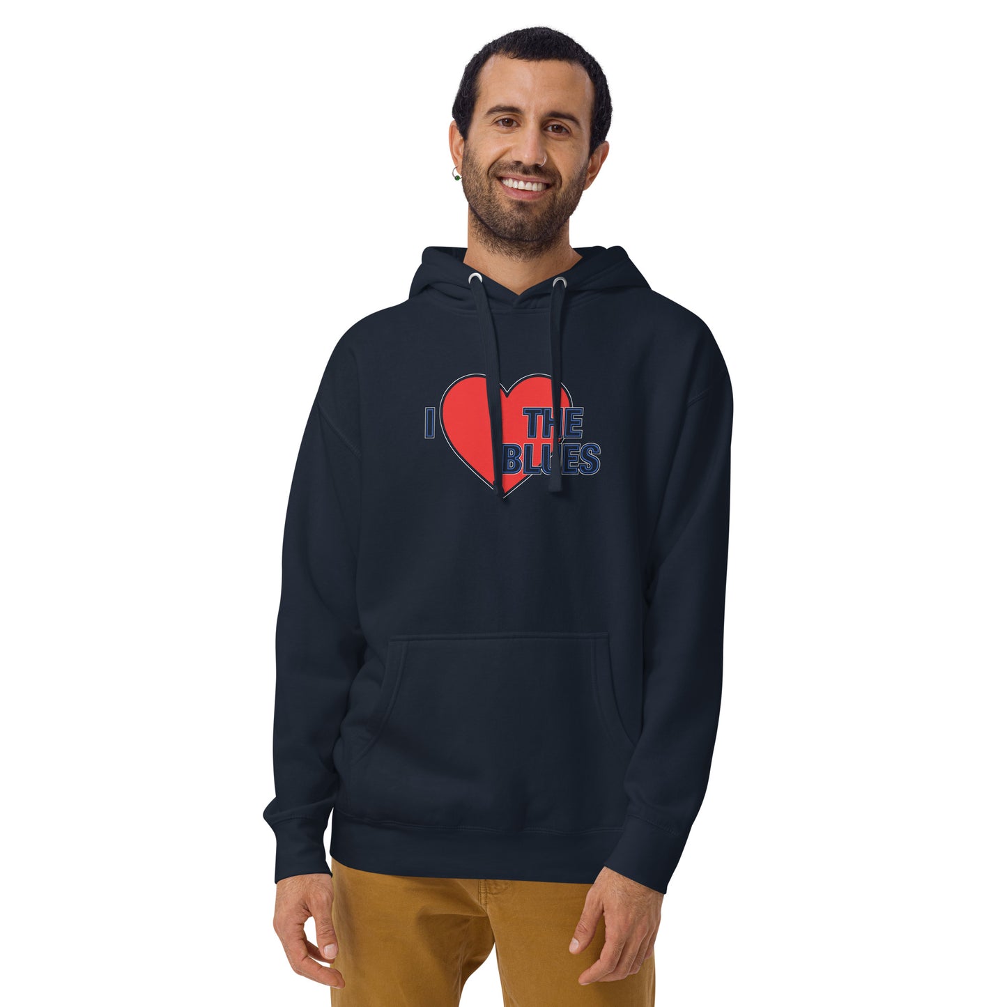 Chelsea Hoodie I Love The Blues Hoodie Unisex Cotton Pullover Hoodie