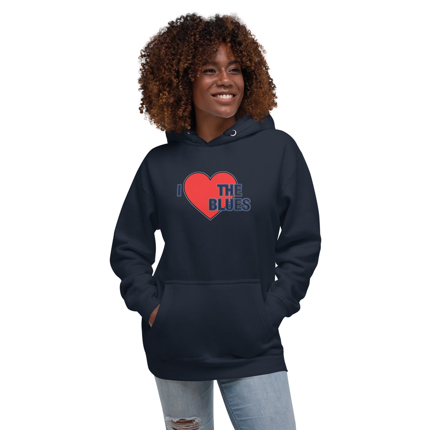 Chelsea Hoodie I Love The Blues Hoodie Unisex Cotton Pullover Hoodie