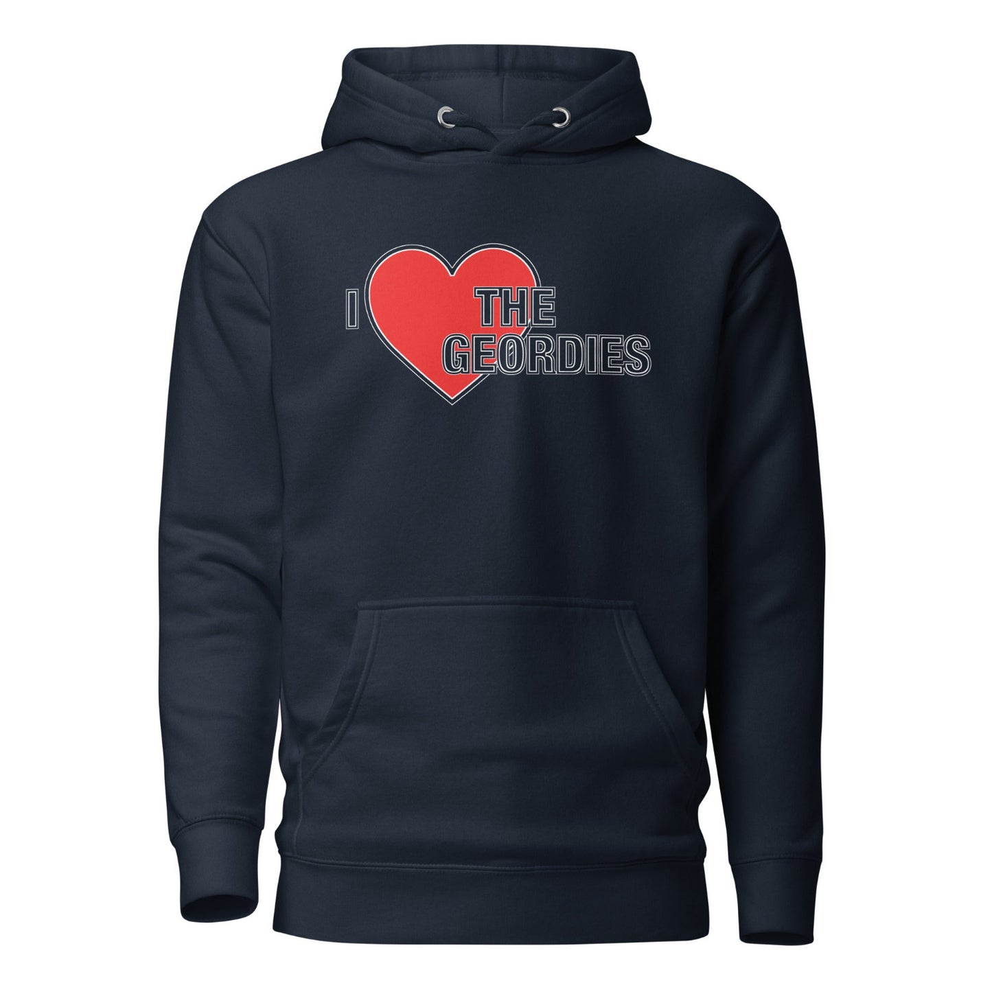 Newcastle United Hoodie I Love The Geordies Hoodie Premium Unisex Cotton Pullover Hoodie