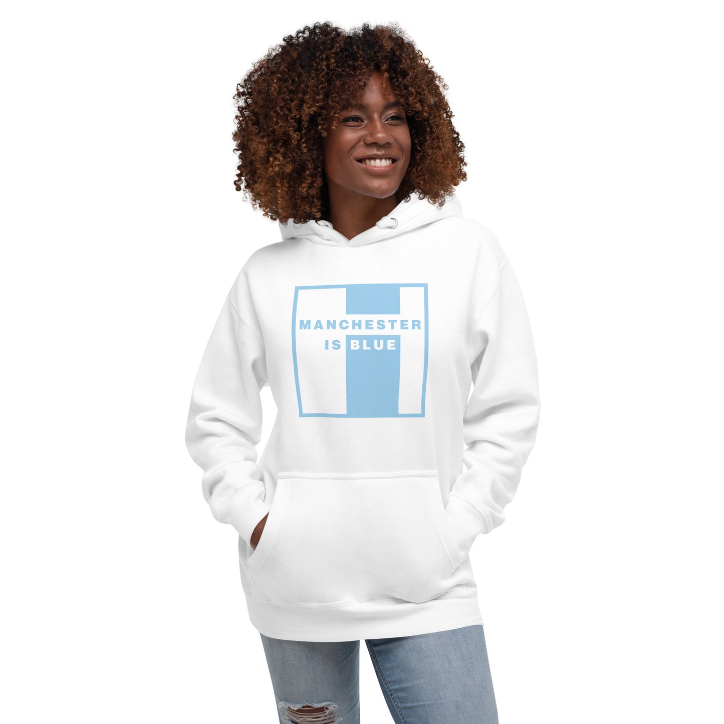 Manchester Is Blue Hoodie Manchester City Funny Football Supporter Premium Unisex Hoodie