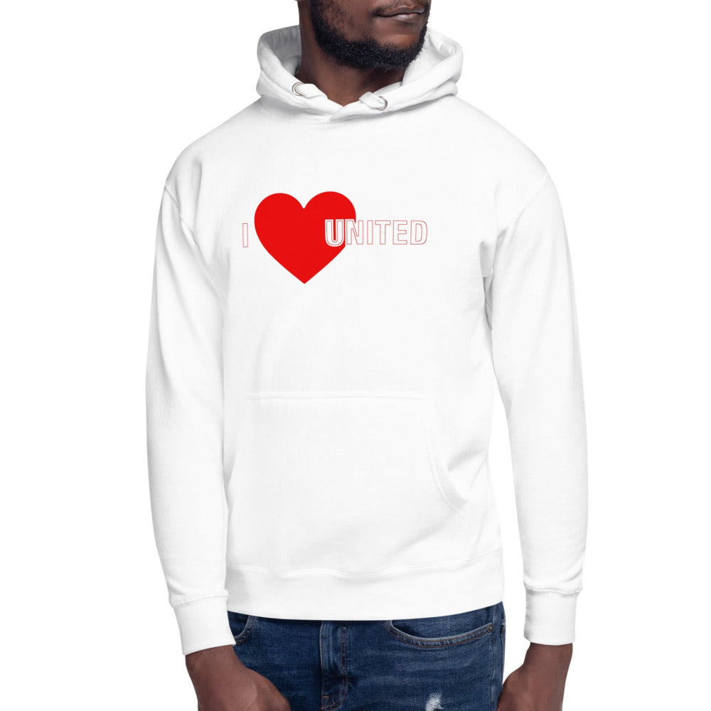 I Love United Hoodie I Love Manchester United Football Supporter Premium Unisex Cotton Hoodie