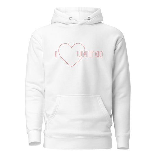 Manchester United Hoodie I Love United Hoodie I Love Man United Football Supporter Premium Unisex Cotton Hoodie